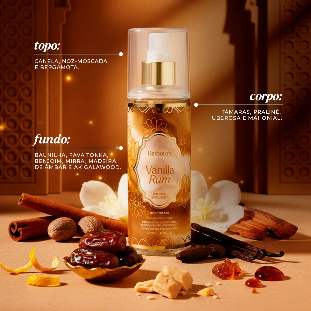 Body Splash Vanilla Rum Desodorante Colônia 200ml - Image 2