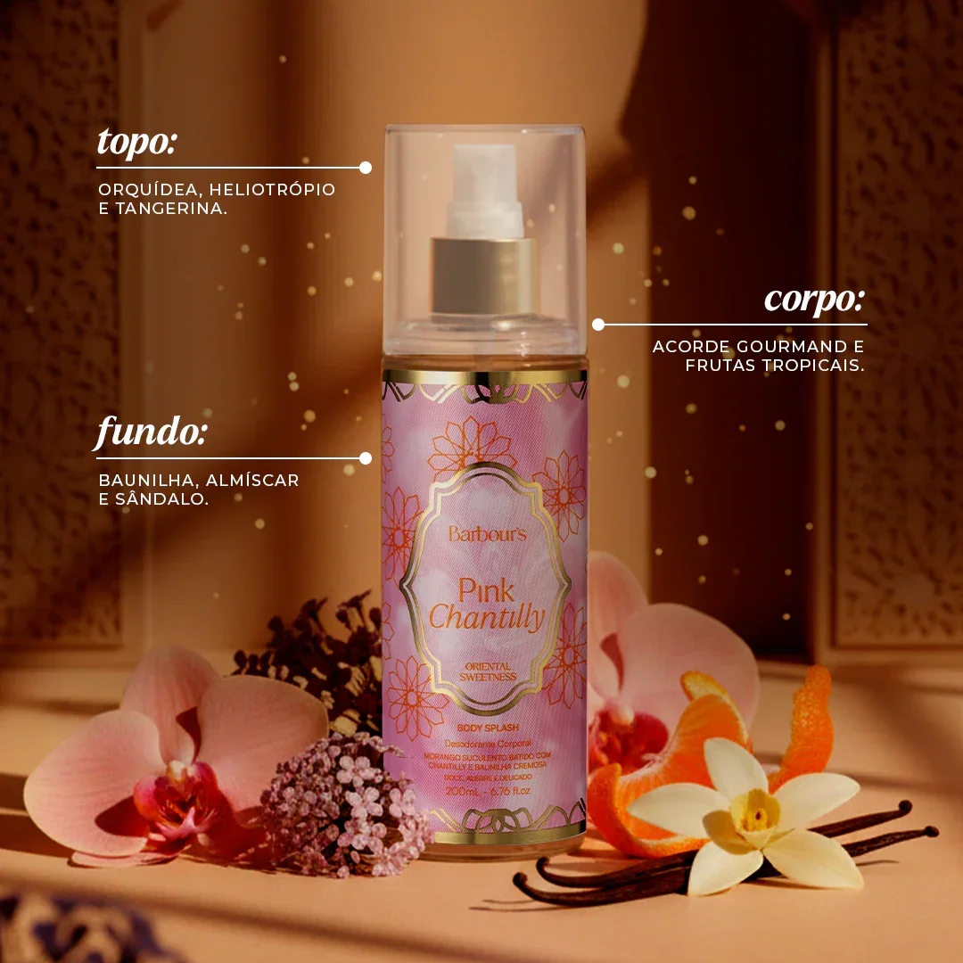 Kit 3 Body Splash Desodorante Colônia 200ml - My Sweet Delight, Roses e Pink Chantilly - Image 4