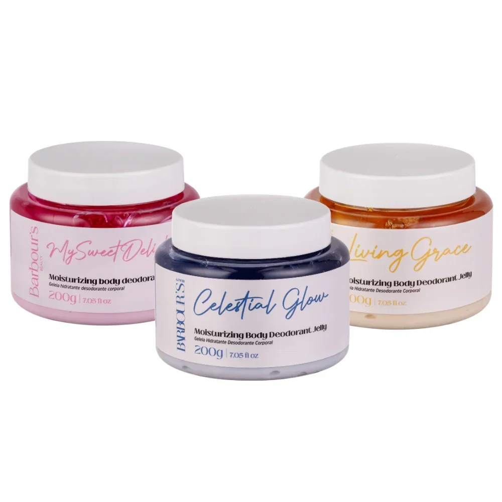 Kit Geleia Hidratante Desodorante Corporal Celestial, Living Grace e My Sweet Delight 200g