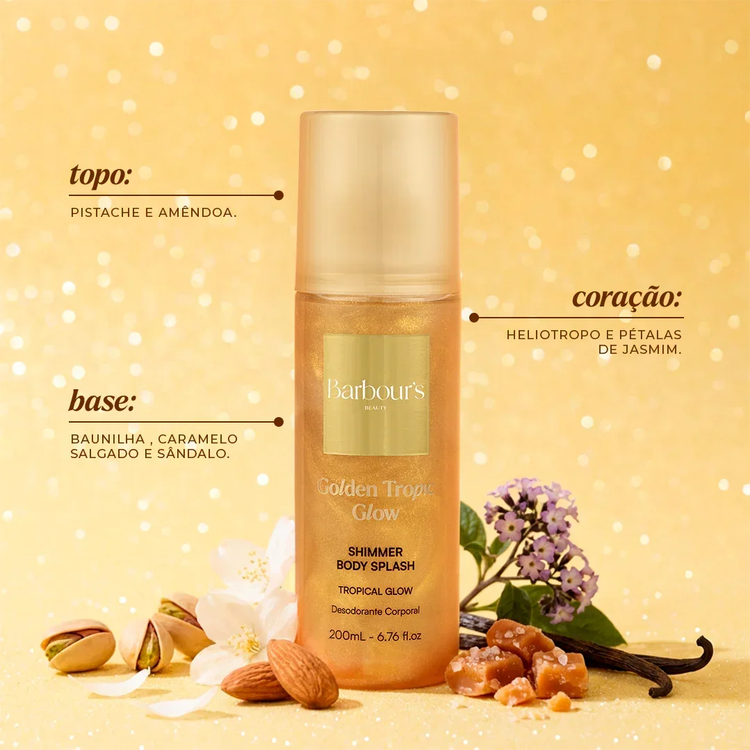 Kit Glow - Golden Glow Iluminador Hidratante e Shimmer Body Splash Golden Tropic Glow - Image 4