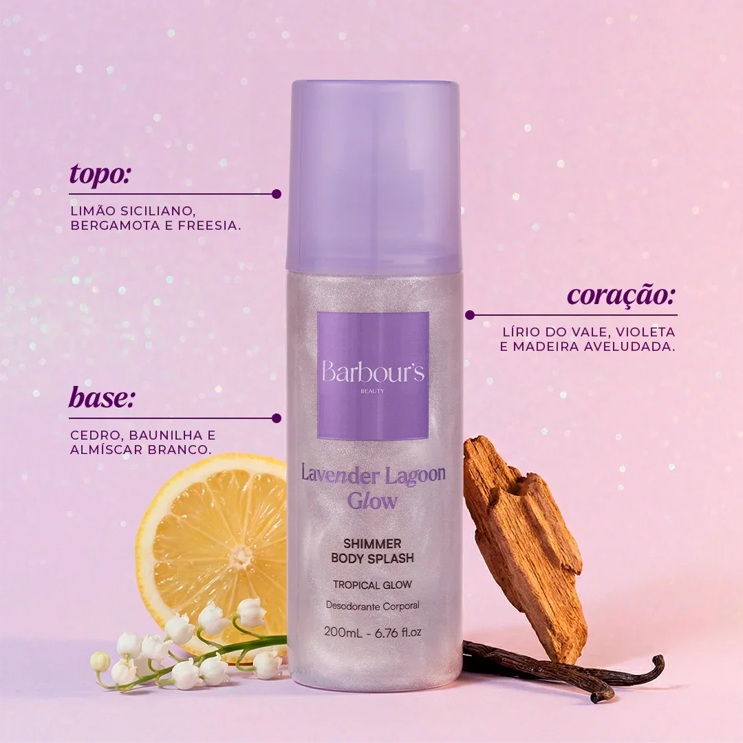Kit Glow - Golden Glow Iluminador Hidratante e Shimmer Body Splash Lavender Lagoon Glow - Image 4